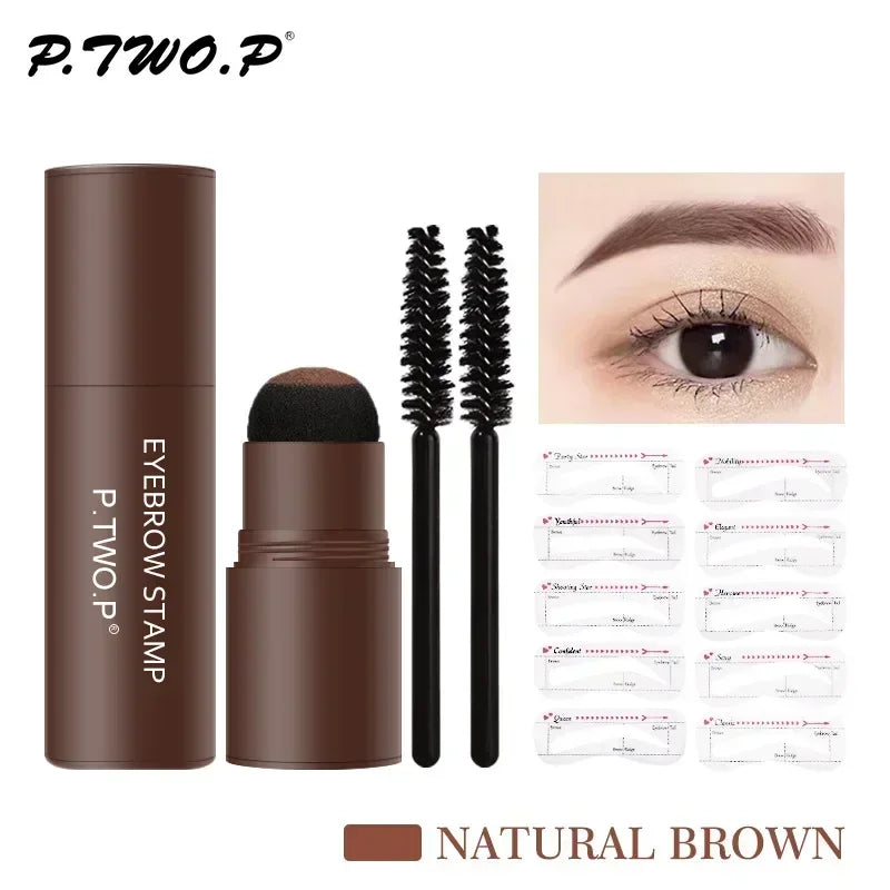 Complete professional Eyebrow Powder Stamp Shaping Kit makeup brushes eyebrow paint eyebrow pencil Eye Brows Stencil