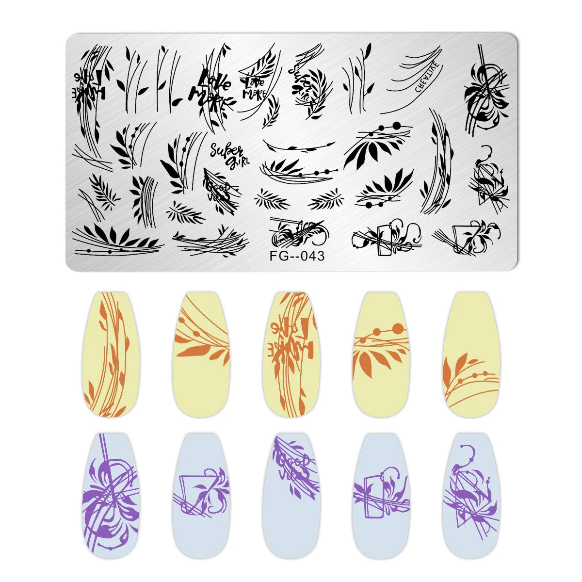 Cartoon Bear Nail Stamping Plates Fruit ice cream cake Floral Flower Leaf Printing Stencil Nail Stamp Templates Nail Art Tools