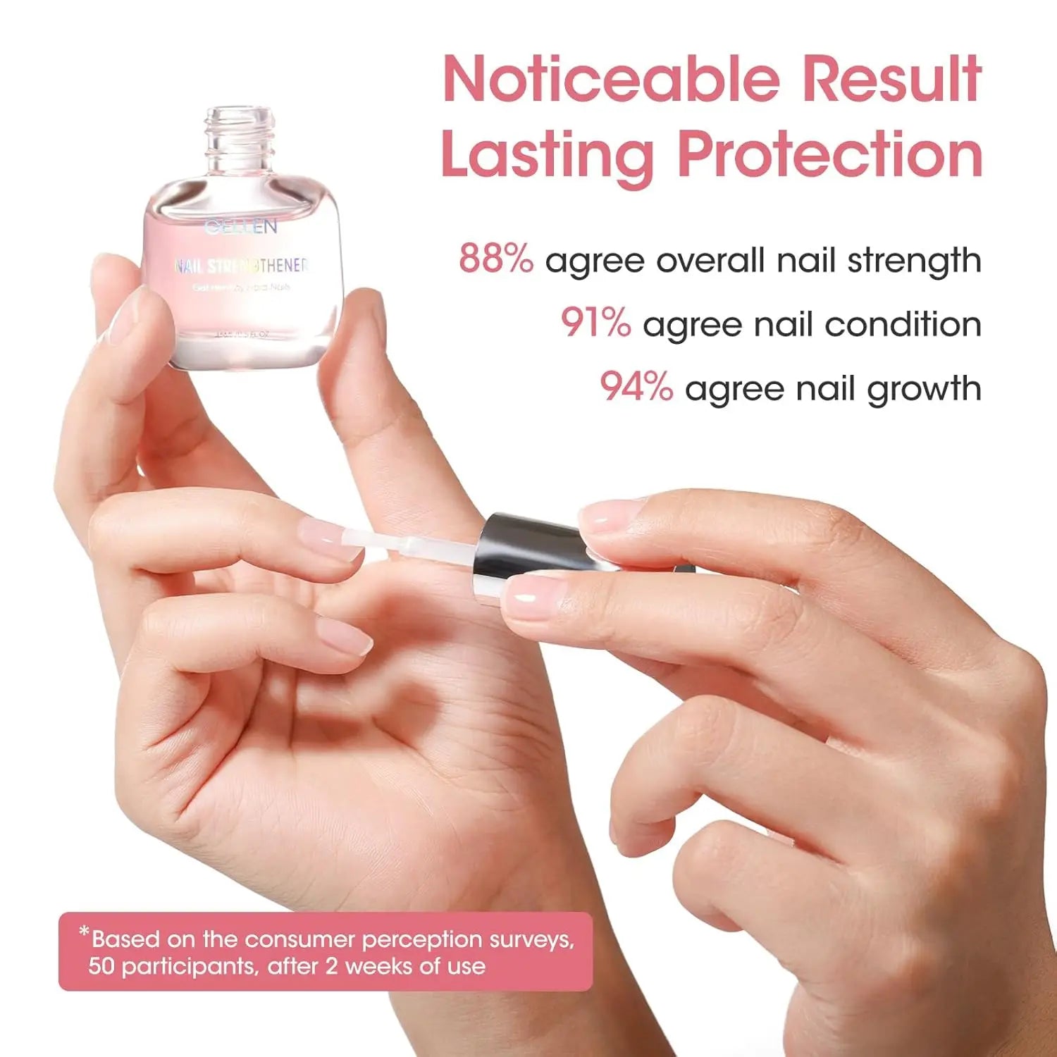 GELLEN 8 in 1 Nail Strengthener Hardener Serum 15ml Repair Weak Brittle Nails Fast Air Dry Cherry Blossom Scent Women Manicure