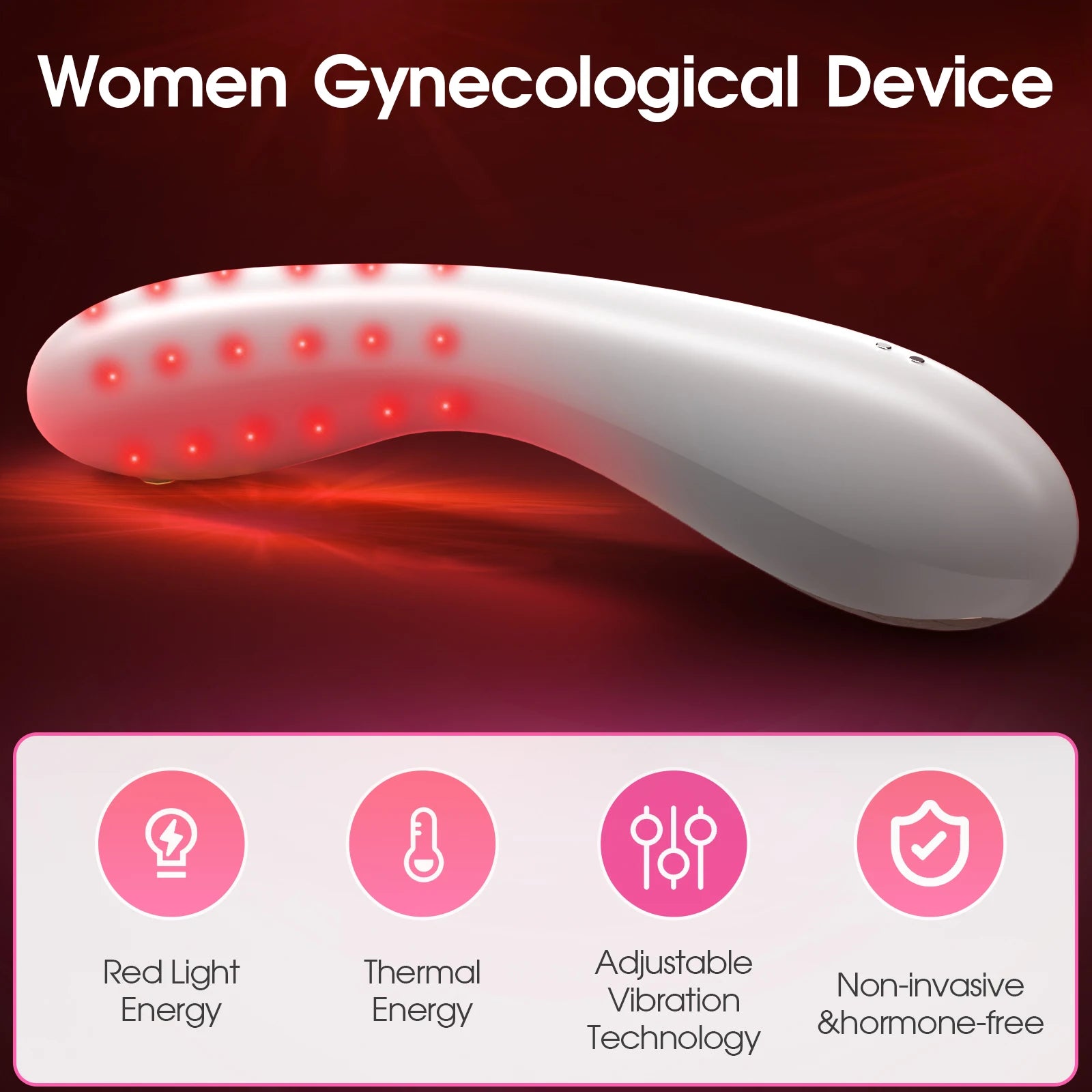 Female Red Light Therapy Device with Heating 36PCS*360nm Vaginal Tightening Laser Therapy Device IPX5 Waterproo Vagina Clean