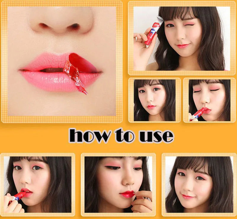 6 Colors Magic Peel Off Liquid Lipstick Waterproof Long Lasting Lip Gloss Tint Tear Off Amazing Lip Tattoo Women Makeup Cosmetic