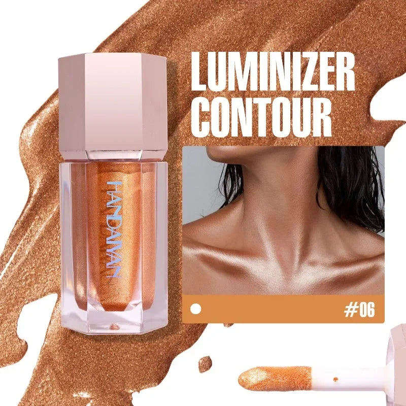 Shimmer Liquid Highlighter Stick Face Makeup Bronzer Cream Rouge Tint Contouring Highlighter Pen Women Body Brighten Cosmetic