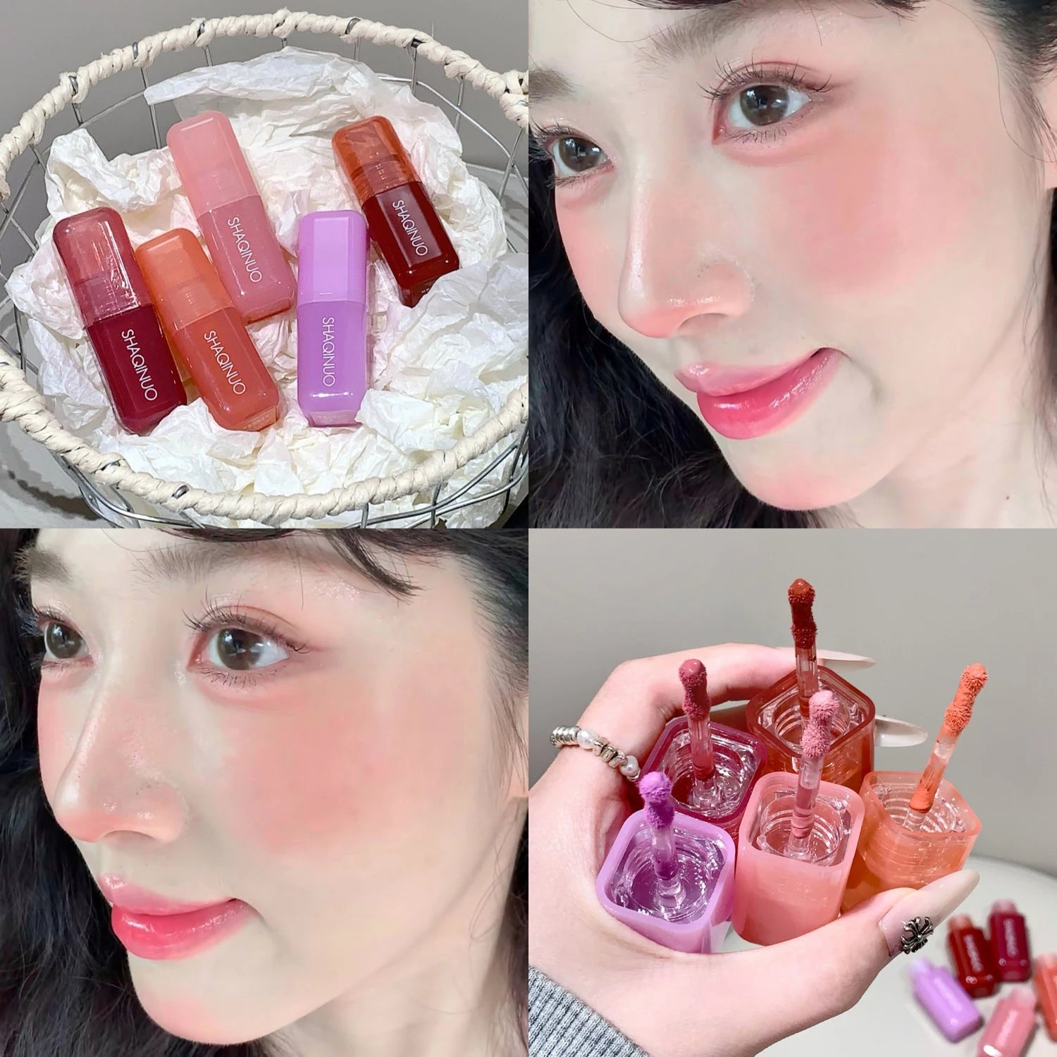 Monochrome Liquid Blusher Waterproof Moisturizing Highlight Beauty Purple Lip and Cheek Dual-use Matte Natural Rouge Face Makeup