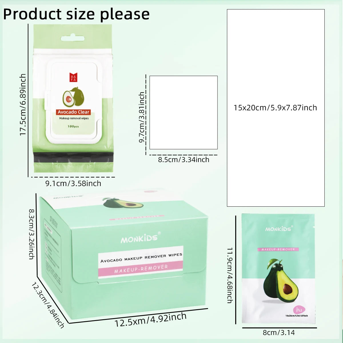 1 pack of makeup remover wipes +1 box of individually packaged makeup remover wipes, facial makeup remover wipes.