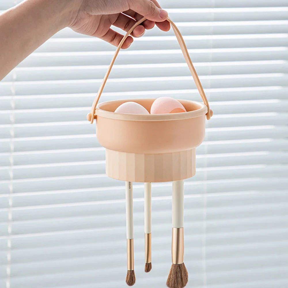 Makeup Brush Cleaning Bowl Beauty Egg Cleaning Tool Storage Set Brush Powder Puff Dry Cleaning Silicone Drying Shelf