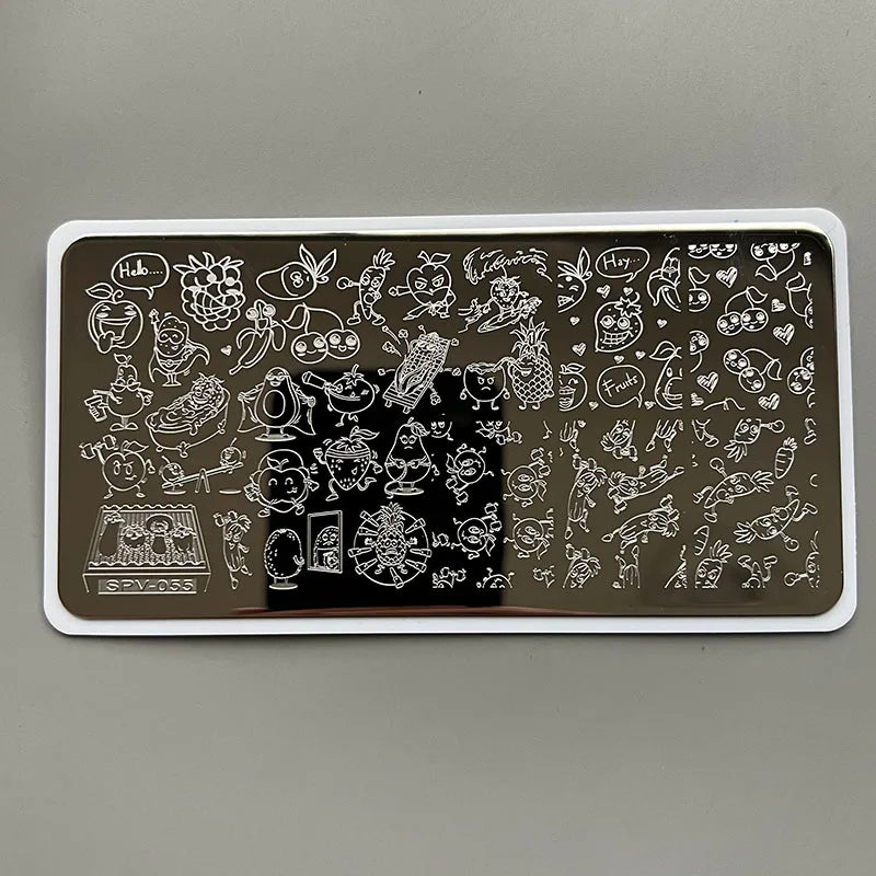 XMQ Nail Art Stamping Plates Carton Flowers Template