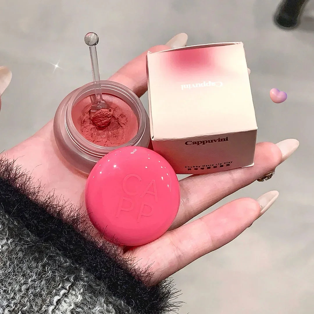 Canned Lip Mud Mist Lipstick Moisturizing Velvet Matte Mousse Solid Lip Gloss Cheek Blush Cream Tint Lips Makeup Korean Cosmetic