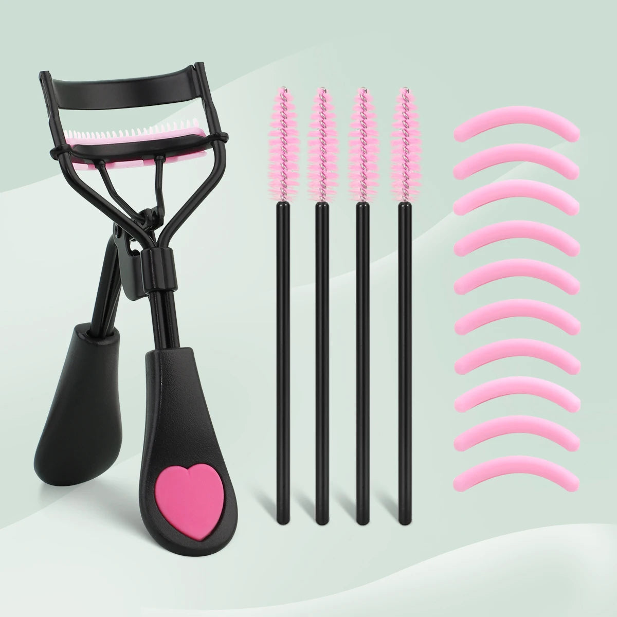 Love comb eyelash curler combination set, no harm to eyelashes, curling eyelash tools, suitable for men and women.