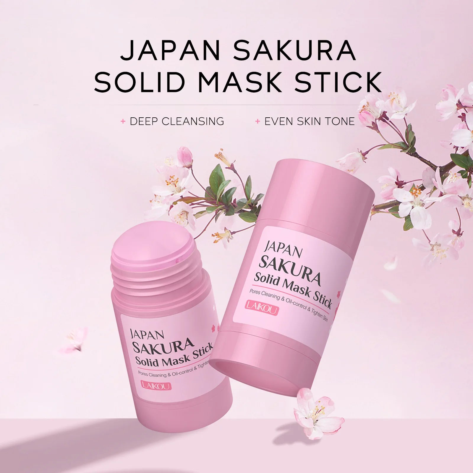 LAIKOU Sakura Solid Facial Masks Stick Clay Face Mask Moisturizing Brightening Oil Control Removal Blackhead Face Mud Mask