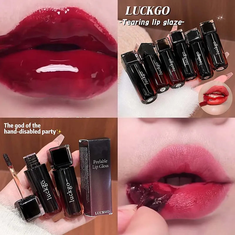 Peel Off Lip Stain Tint - Waterproof Smudge-Proof Matte Liquid Lipstick, Transfer Resistant Non-Sticky,6 Colors for Daily Makeup