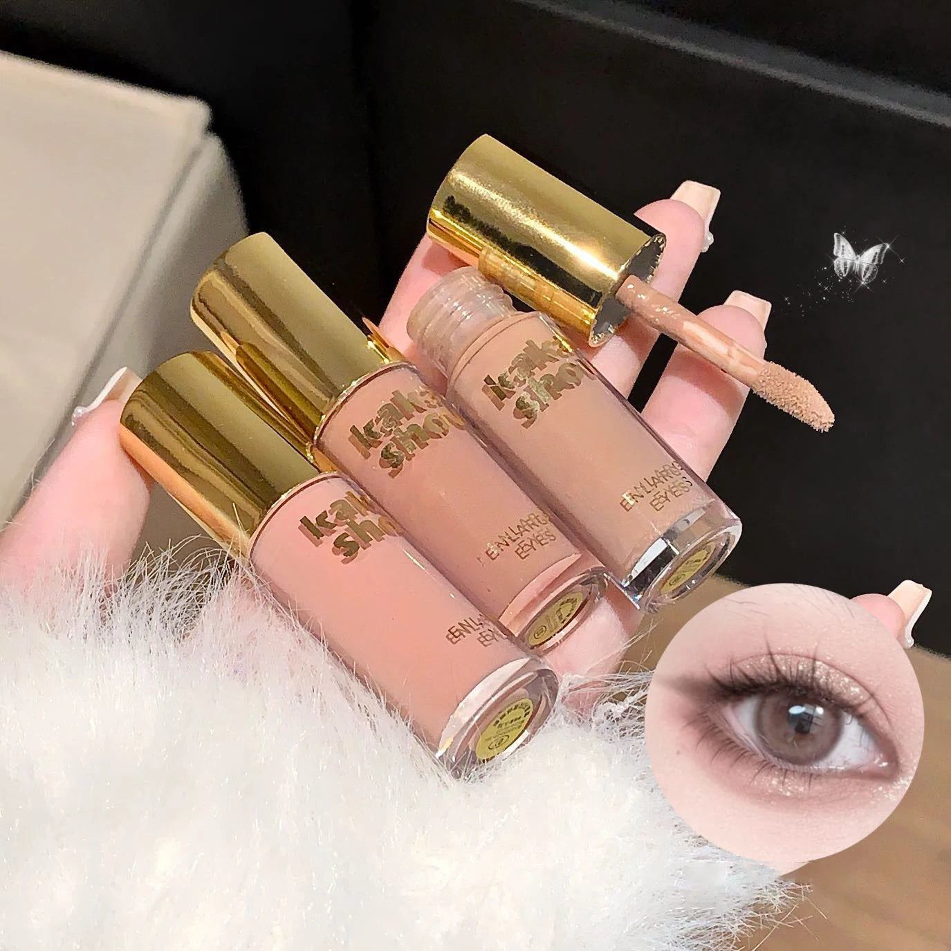 Kakashow Mist Eyeshadow Liquid Matte Pearlescent Shimmer Brightens Earth-colored Liquid Eyeshadow, Complete Eyemakeup in 3 Min