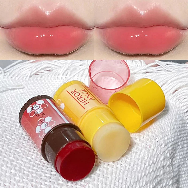 Honey Fruit Mini Lip Balm Moisturizing Nourishing Anti-wrinkle Lip Care Mask Anti-cracking Smooth Lips Sleep Fine Lines Lip Balm