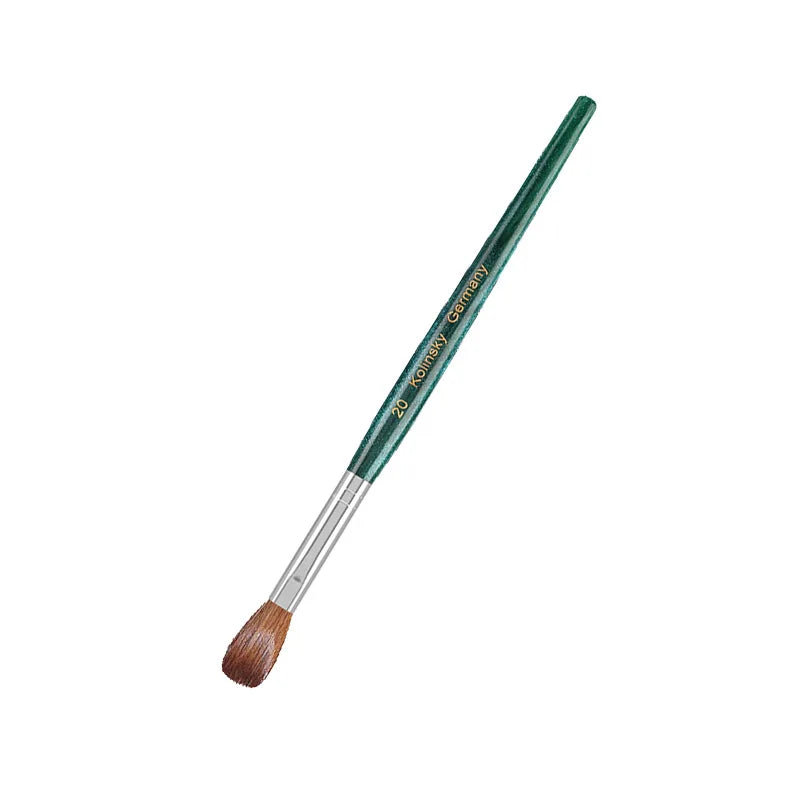 100% Kolinsky Acrylic Nail Brush Nail Art Brushes with Green Plastic Handle Acrylic Nail Tools