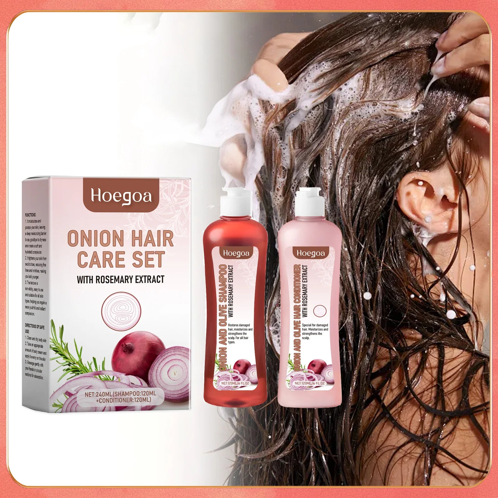 Onion Rosemary Shampoo For Hair Growth Scalp Cleanses Oil Control Improves Hair Quality Volumizing Hair Strengthen Conditioner