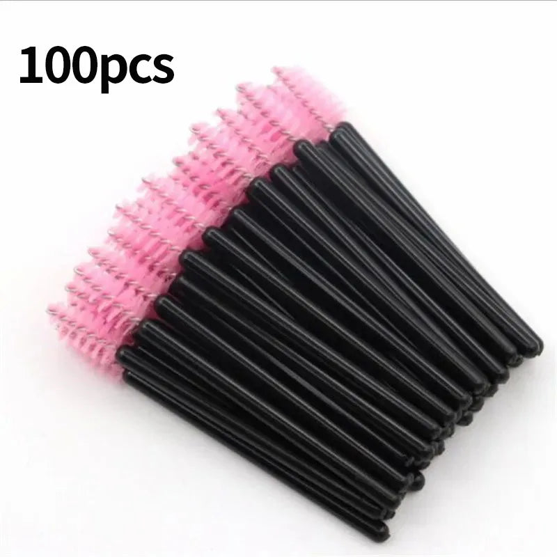 100pcs Disposable Eyelash Brushes Spoolies Micro Lash Mascara Wands Combs Wholesale for Eyelash Extension Makeup Cosmetic Tools