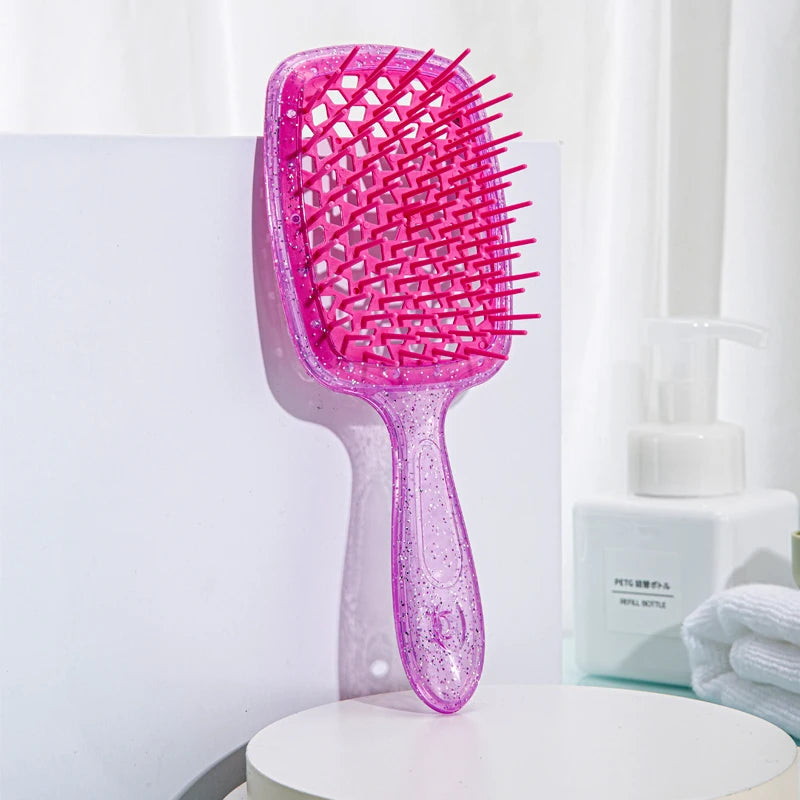 1pcs Tangled Hair Comb Detangling Hair Brush Massage Combs Hollow Out Wet Curly Hair Brushes Home Salon DIY Combs Hairdressing