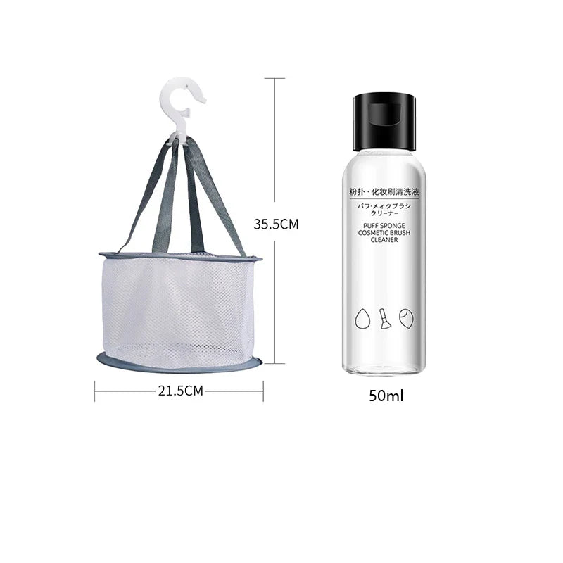 Makeup Brushes Sponge Blender Puff Cleaner Make Up Tools Washing Cleaning Liquid Bowl Air Drying Net Set For Powder Eyeshadow