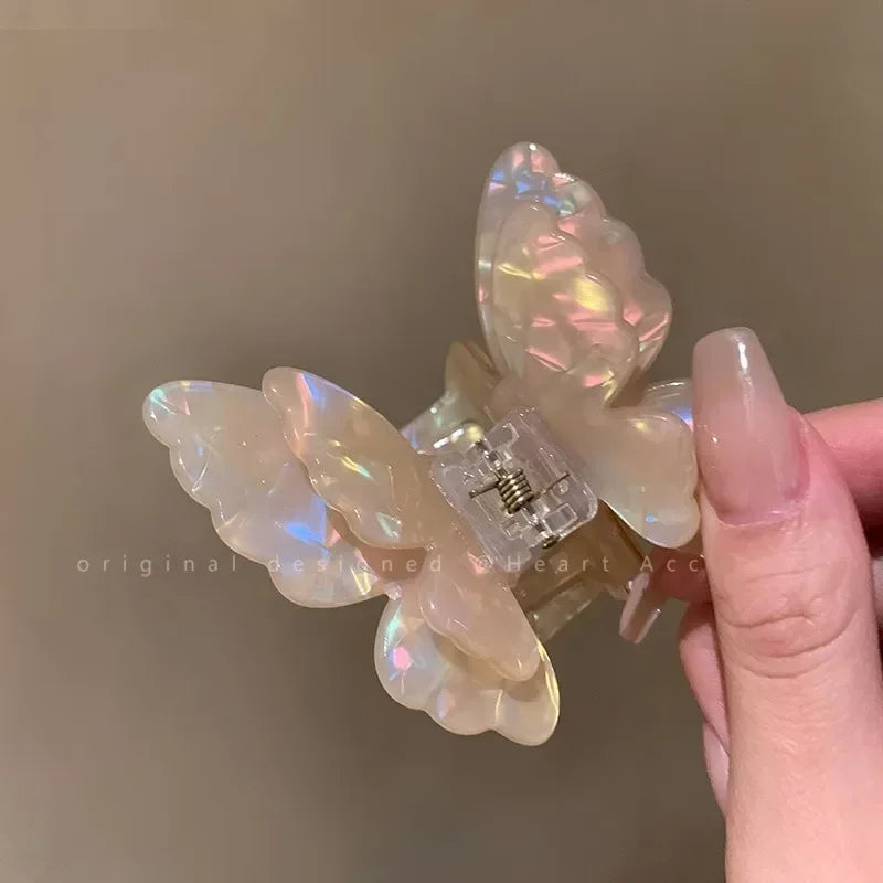 Colorful Fairy Butterfly Hair Claw Acetate Sweet Princess Butterfly Crab Hair Clips for Women Girls Hairpin Hair Accessories