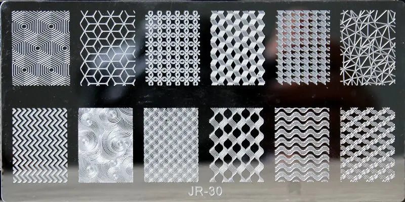 1Pc Nail Art Stamp Plate Geometric Line DIY Stamping Image Plate 6*12CM Nail Stamping Plate Stainless Steel Plate Stencil JR-030