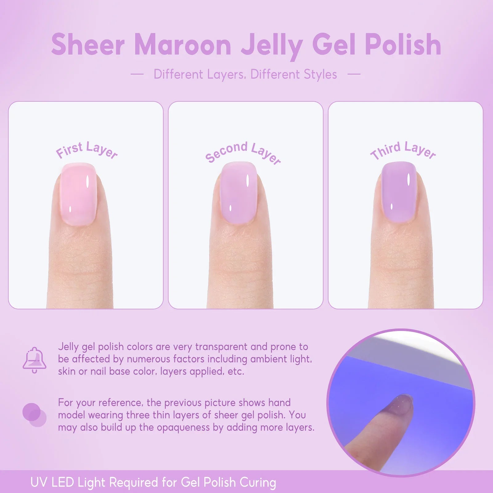 Coscelia Nail Gel Polish Set 7ml Jelly Nail GelCrystal Translucent Clear Pink Nail Art Semi Permanent Soak Off UV LED Varnish