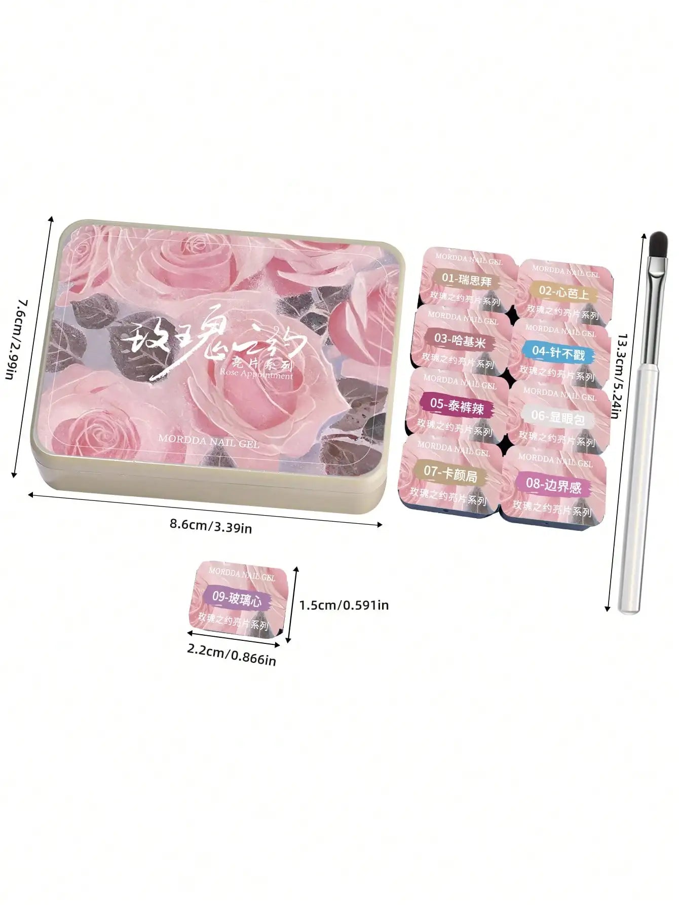 MORDDA 9pcs Glitter Solid Adhesive Gel Nail Polish Gradient Semi Permanent Soak Off UV LED Nail Art Gel Varnishes For Nails Salo