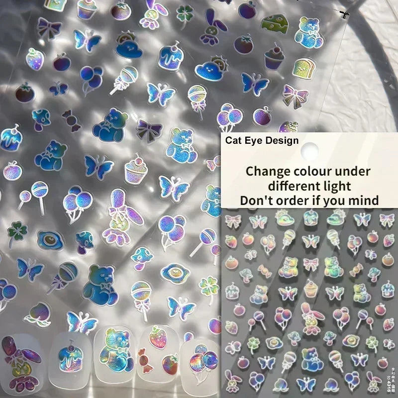 Sea Wave Jellyfish Starfish Conch Shell Dolphin Pearl Summer Beach Goldfish Water Bubble Mermaid Koi INS Nail Art Stickers Decal