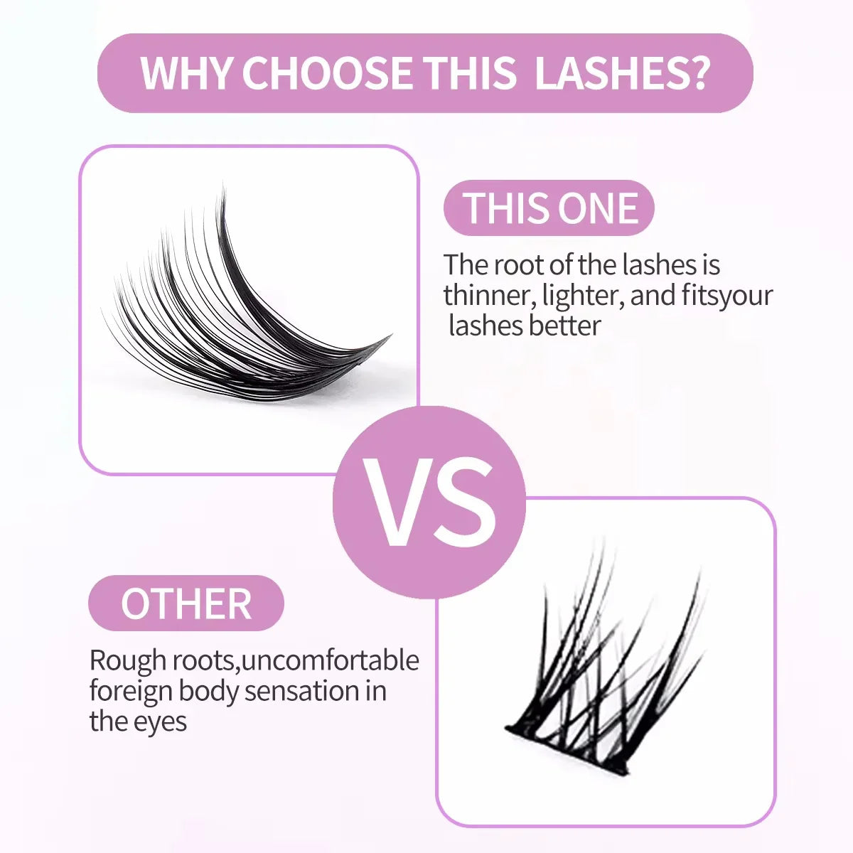 MJ DIY Lashes Extensions Kit 640pcs Lash Clusters 80D/100D Wispy Individual Lashes Mix 9-18mm Cluster Eyelash Extension