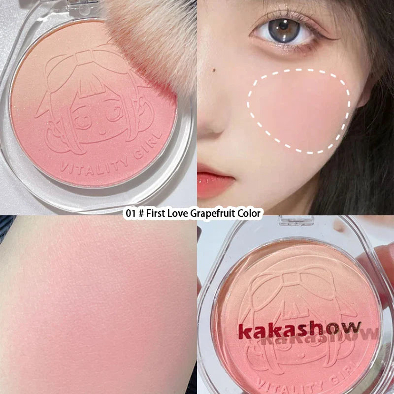 Kakashow Youthful Gradient Blush - Natural Nude Shade, Easy-to-Blend Formula with Long-lasting Matte Finish,
