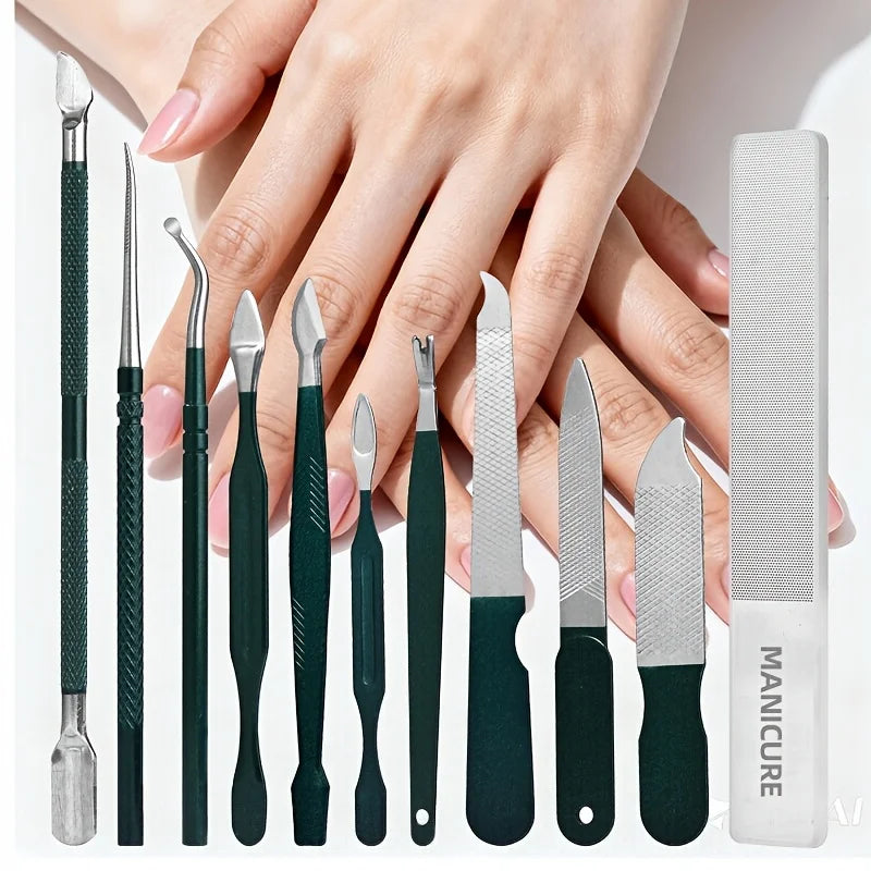 9/48pcs Stainless Steel Nail Clippers Professional Nail Care Kit Full Set of Nail Trimming Tools Manicure Tools Pedicure Tools