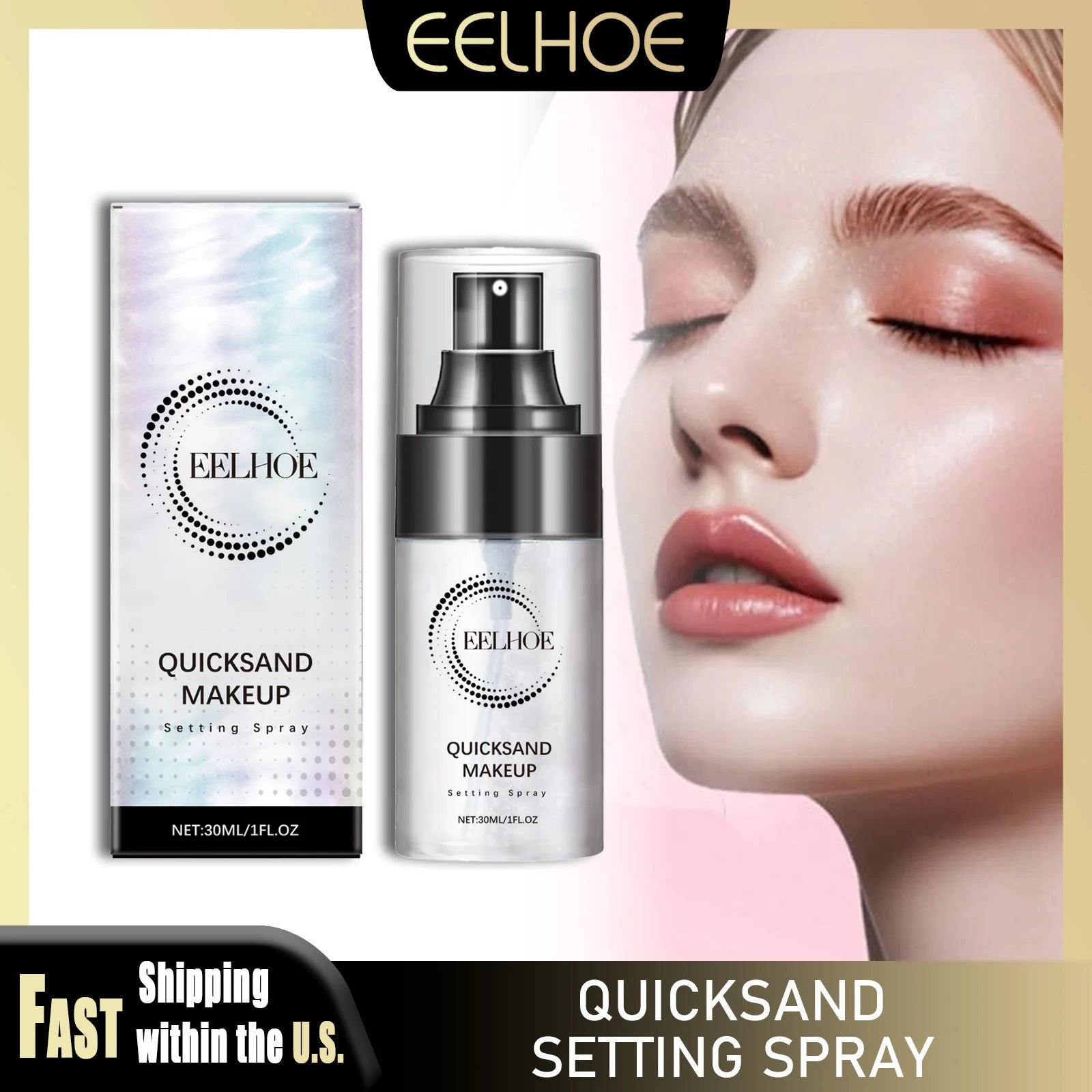 EELHOE 30ml Makeup Setting Spray Lasting Moisturizing Anti-dryness Quick Fixer Natural Finish Refresh Make up Lock for All Skin