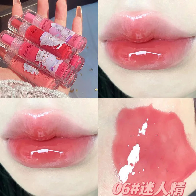 Crystal Jelly Lip Gloss Mirror Water Liquid Lipstick Moisturizing Long Lasting Sexy Lip Plumper Lip Tint Makeup Korean Cosmetics