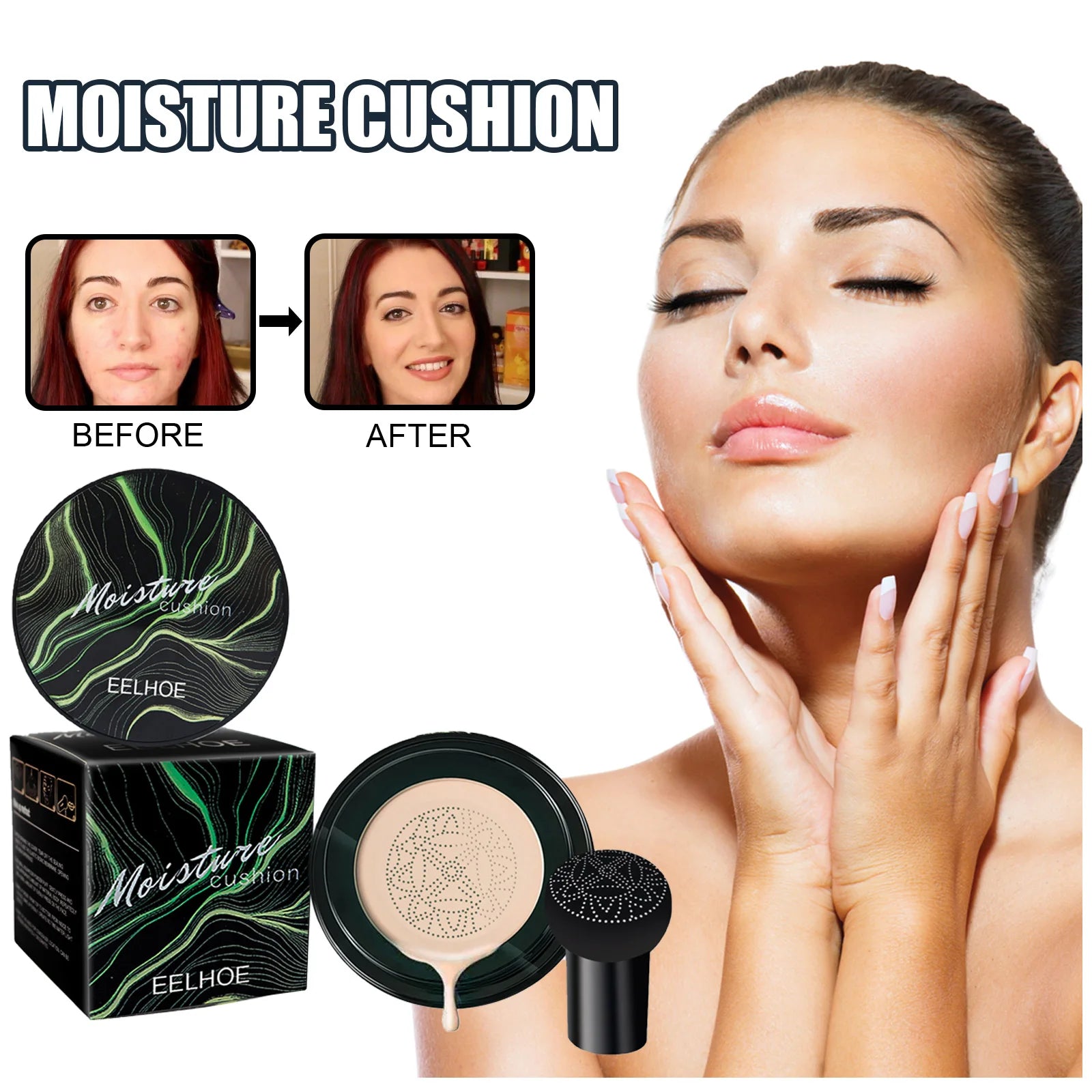 Mushroom Head Magic Air Cushion BB Cream Foundation Waterproof Foundation Base Concealer Cream Women Korean Makeup Product