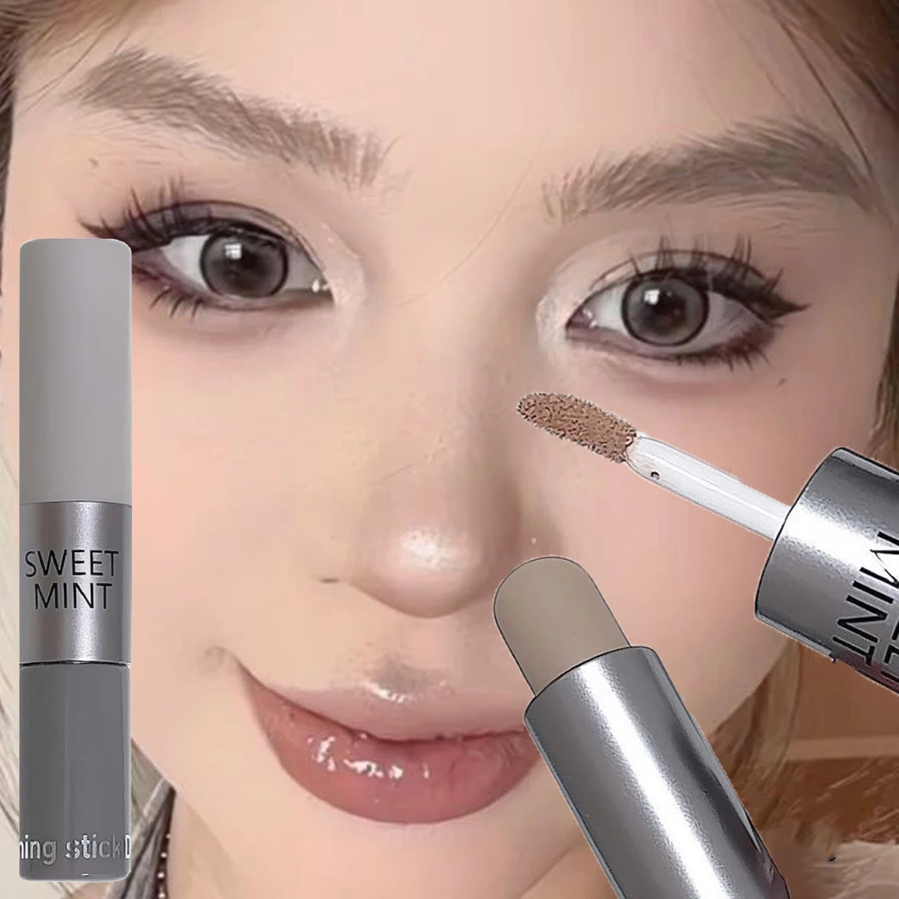 Dual-End Liquid Bronzer Stick Face Brightening Shaping Concealer Pencil 3D Long Lasting Corrector Nose Shadow Contouring Makeup