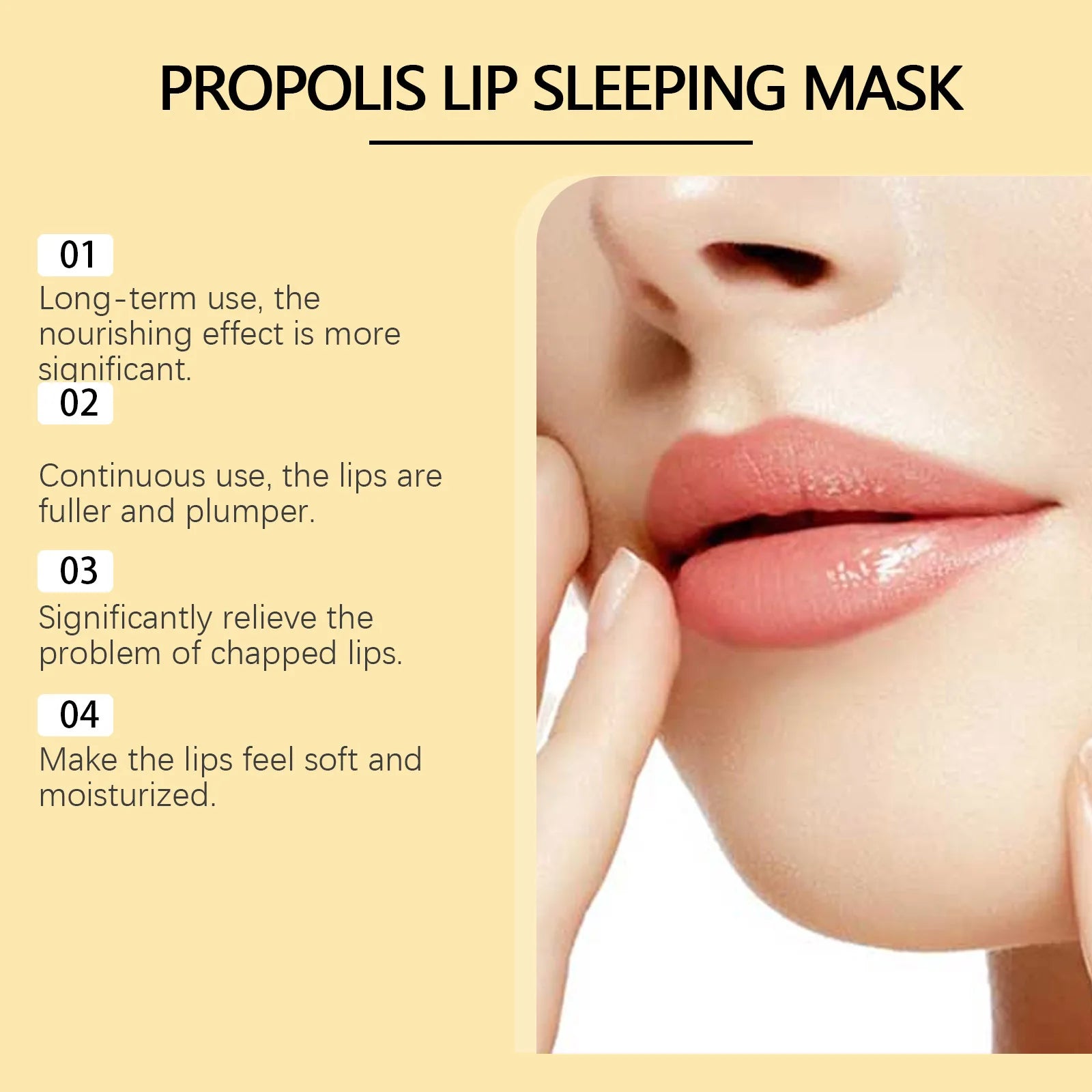 EELHOE Propolis Night Lip Mask Hydrating and Moisturizing Exfoliating Anti Freezing and Chapping Repair Skin Care Lip Balm 30g