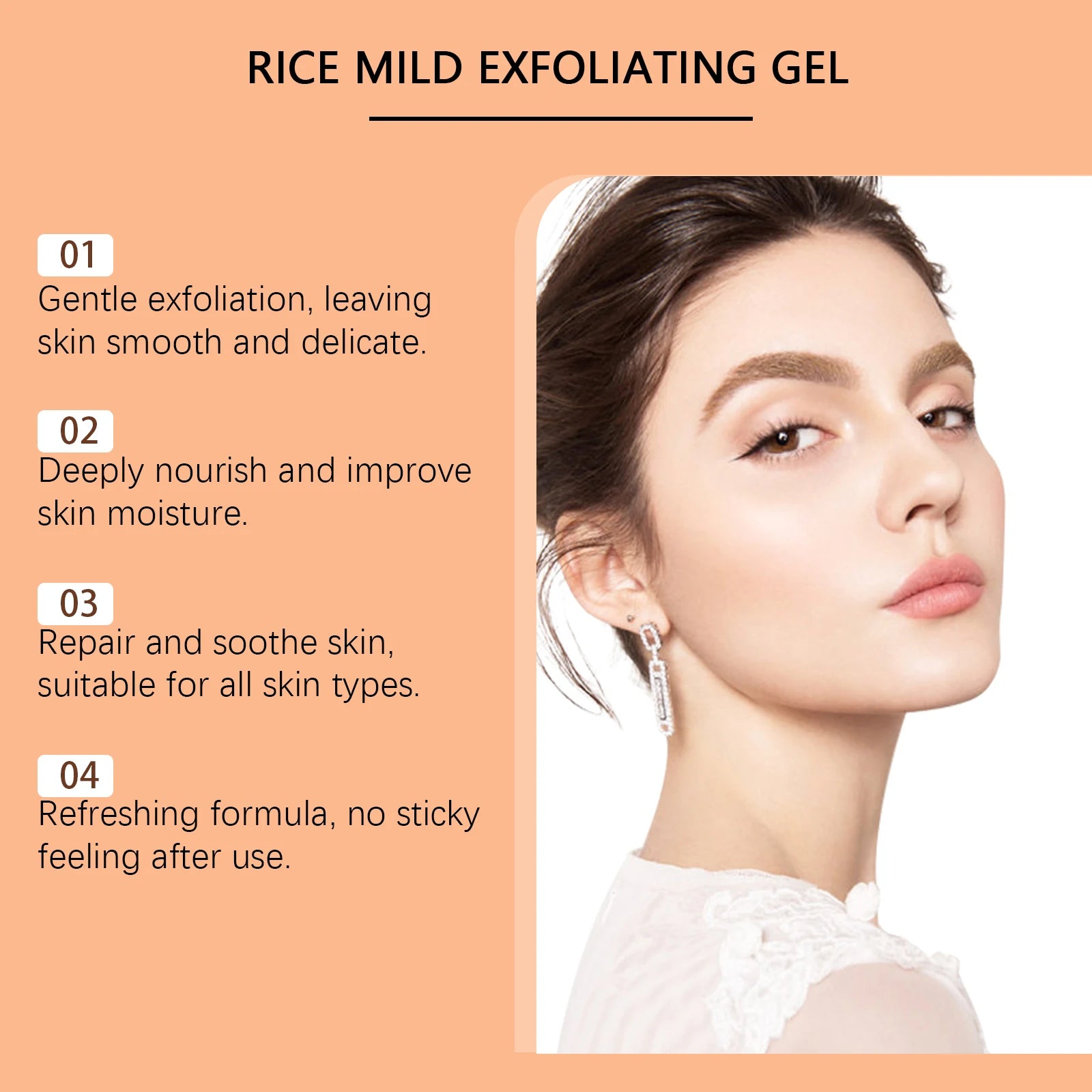 Rice Exfoliating Gel Face Oil Control Purifying Face Pores Shrinking Brighten Moisturizing Facial Scrub Product Improve Skin