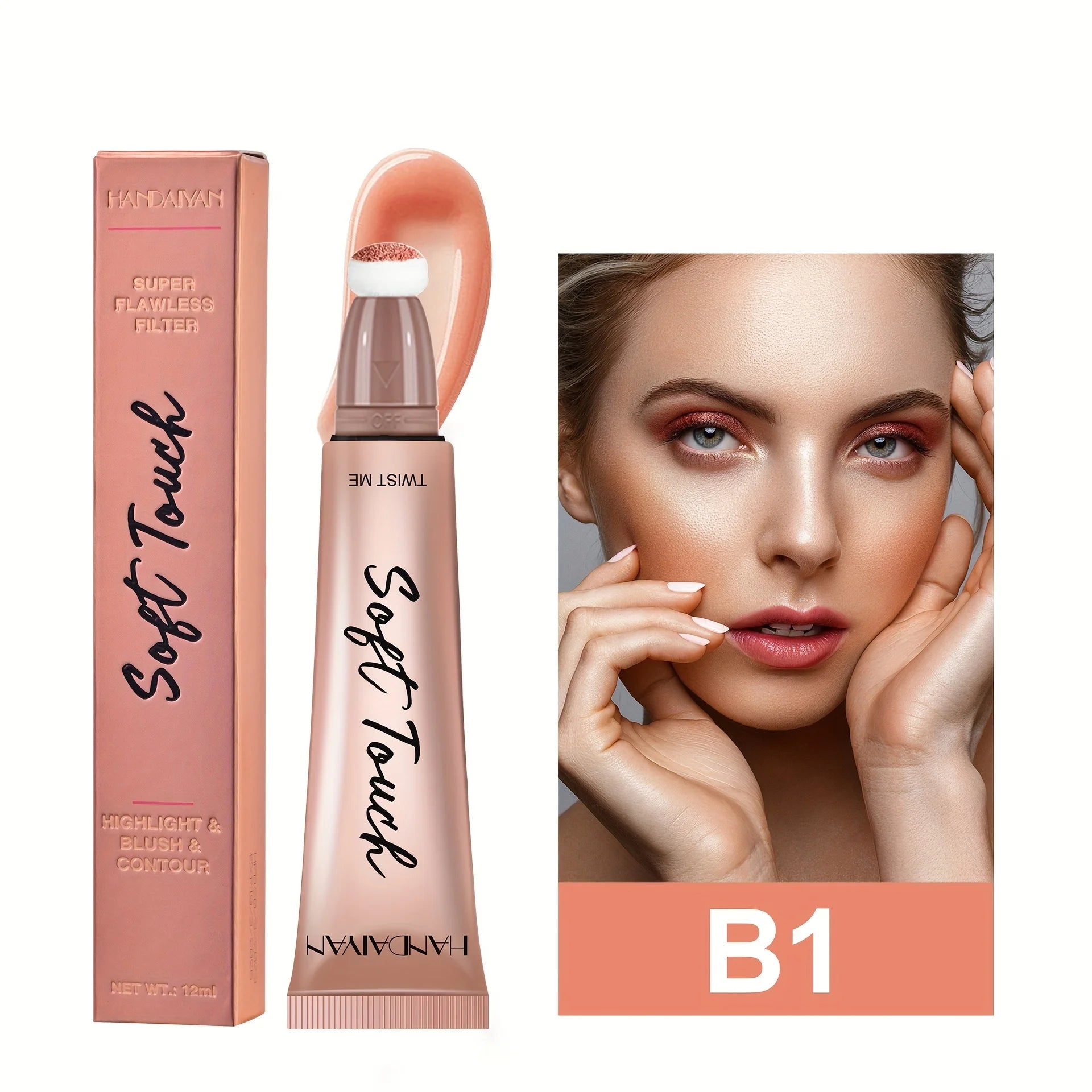 6 Colors Matte Blushers Natural Redness Highlighting Highlighter Brightening Fine Shimmer Liquid Blush Stick