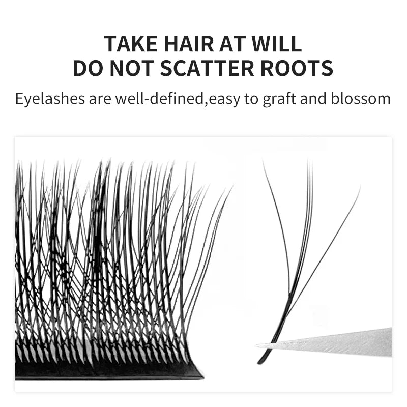 3D Clover Lashes W Shaped Volume False Eyelashes Fluffy Clover Hybrid Eyelashes W Curly Lash Extensions for Natural Makeup