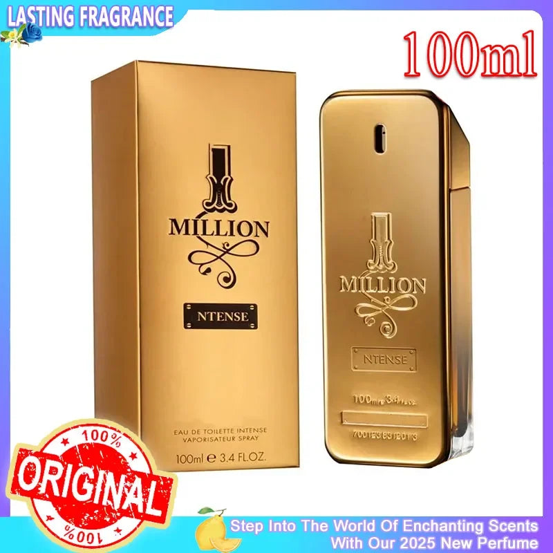Perfume Men's Woody Perfume Golden Million Gold Brick Extrait - Men's Long-Lasting 100ml Perfume Pray Fragrance Cologne