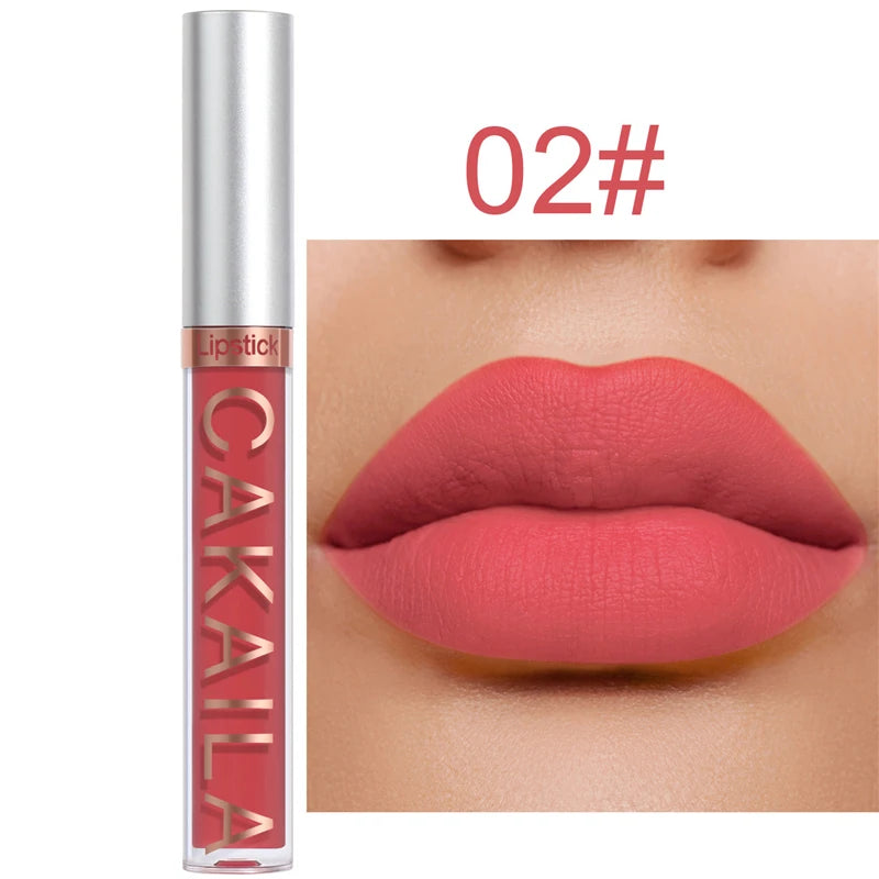 CAKAILA 18 Color Waterproof Matte Velvet Lip Glaze Lasting Silky Liquid Lipstick Not Easy To Fade Lip Gloss Makeup Sexy Lip Tint
