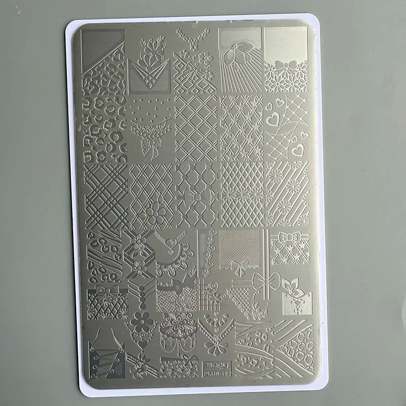 XMQ NAIL ART STAMPING PLATES LACE DESIGNS IMAGEPLATES DENIM STYLE TEMPLATE