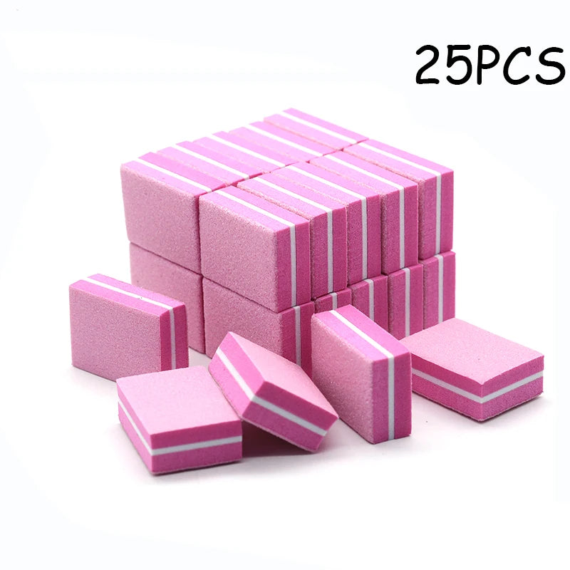 50Pc Professional Mini Nails Art buffer File 100/180 Sandpaper Manicure Tips Care File Sanding Polishing Grinding Equipment Tool