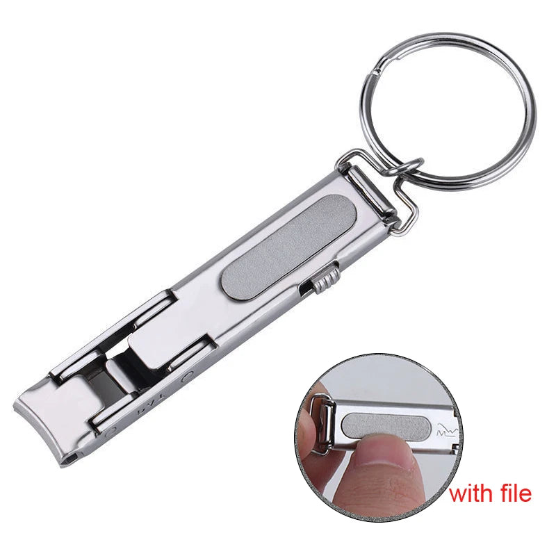 Ultra Thin Nail Clippers Collapsible Portable Travel Fingernail Keychain Scissors Cutter Stainless Steel Manicure Tools Kits