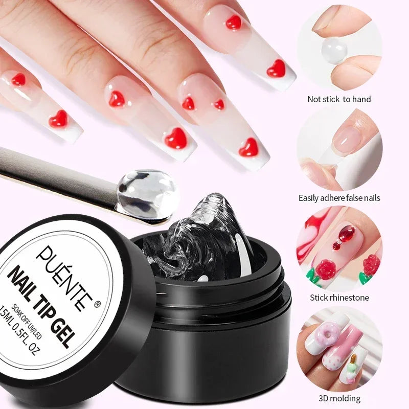 PUENTE 15ML Vitamin E Base Coat Gel Nail Polish For Soft Thin Breaking Nails Strengthen Soak Off UV Gel Varnish For Nail Care