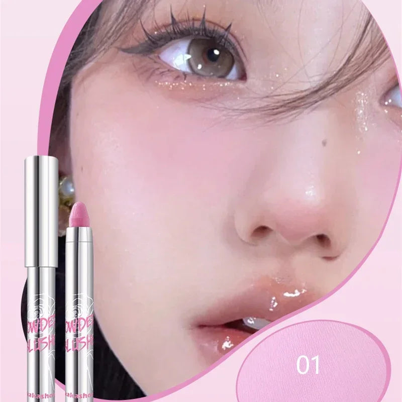 6 Colors Sweet Blush Stick Multi-use Eyes Cheeks Cream Eyeshadow Stick Long-lasting Waterproof Rouge Blusher Pencil Girls Makeup