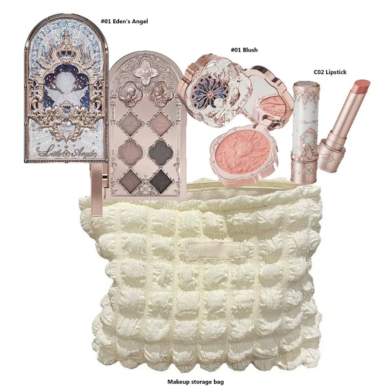 Makeup Flower Knows Set Swan Ballet Series Six Color Eyeshadow Palette Embossed Blusher Shine Lipstick Kit With Bag All In