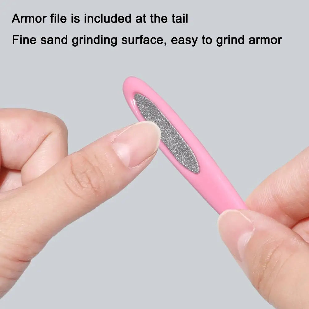 1PCS Pink V-Shaped Nail Cuticle Pusher Stainless Steel Dead Skin Fork Remover Trimmer Manicure Pedicure Care Tool