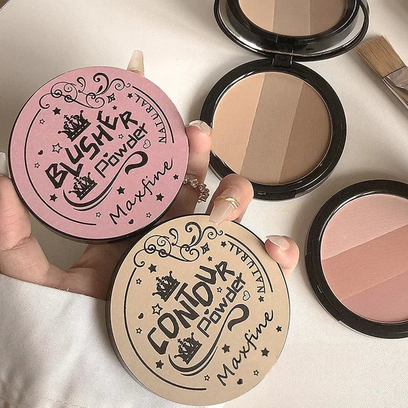 2/3 Color Bronzer Highlighter Palette Face Matte Brown Coffee Contour Shadow Powder Rose Pink Blush Highgloss Illuminator Makeup