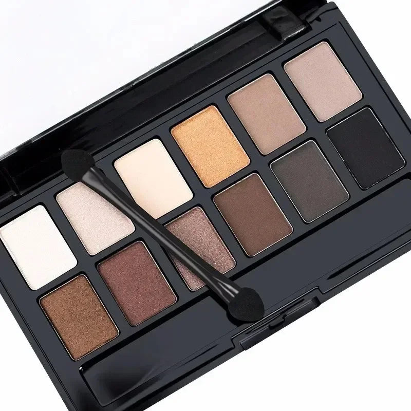 Professional 12 Colors Eyeshadow Palette Natural Shimmer Matte Nudes Cosmetic Eye Makeup Plate for Makeup Artists