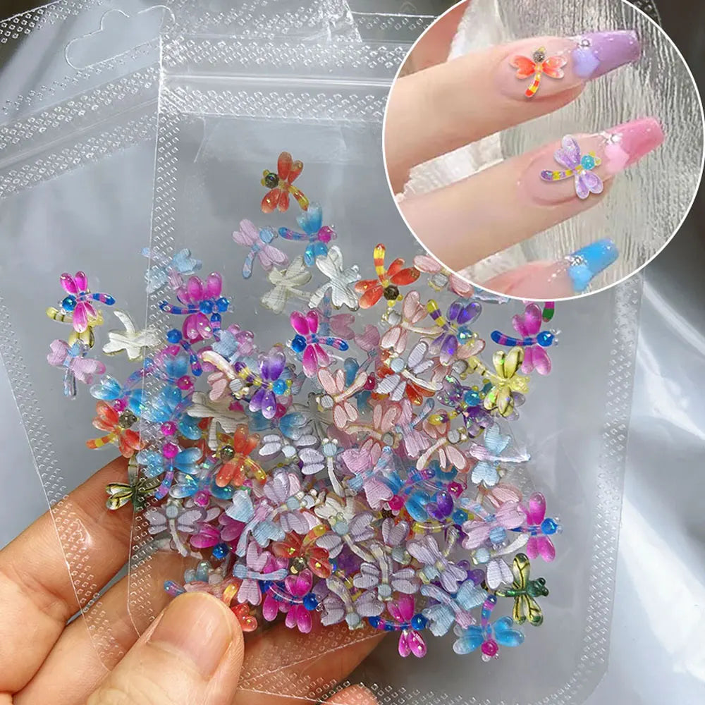 50Pcs Cute Insect Ladybug Nail Charms 3D Resin Ladybugs Nail Art Rhinestones 8*10mm Summer Manicure Decoration Ladybug DIY FT5*