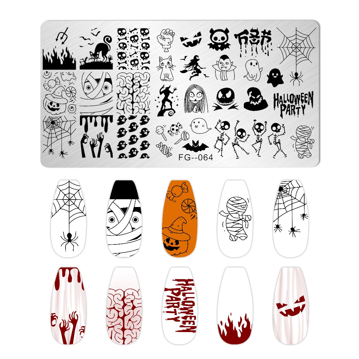 Cartoon Bear Nail Stamping Plates Fruit ice cream cake Floral Flower Leaf Printing Stencil Nail Stamp Templates Nail Art Tools